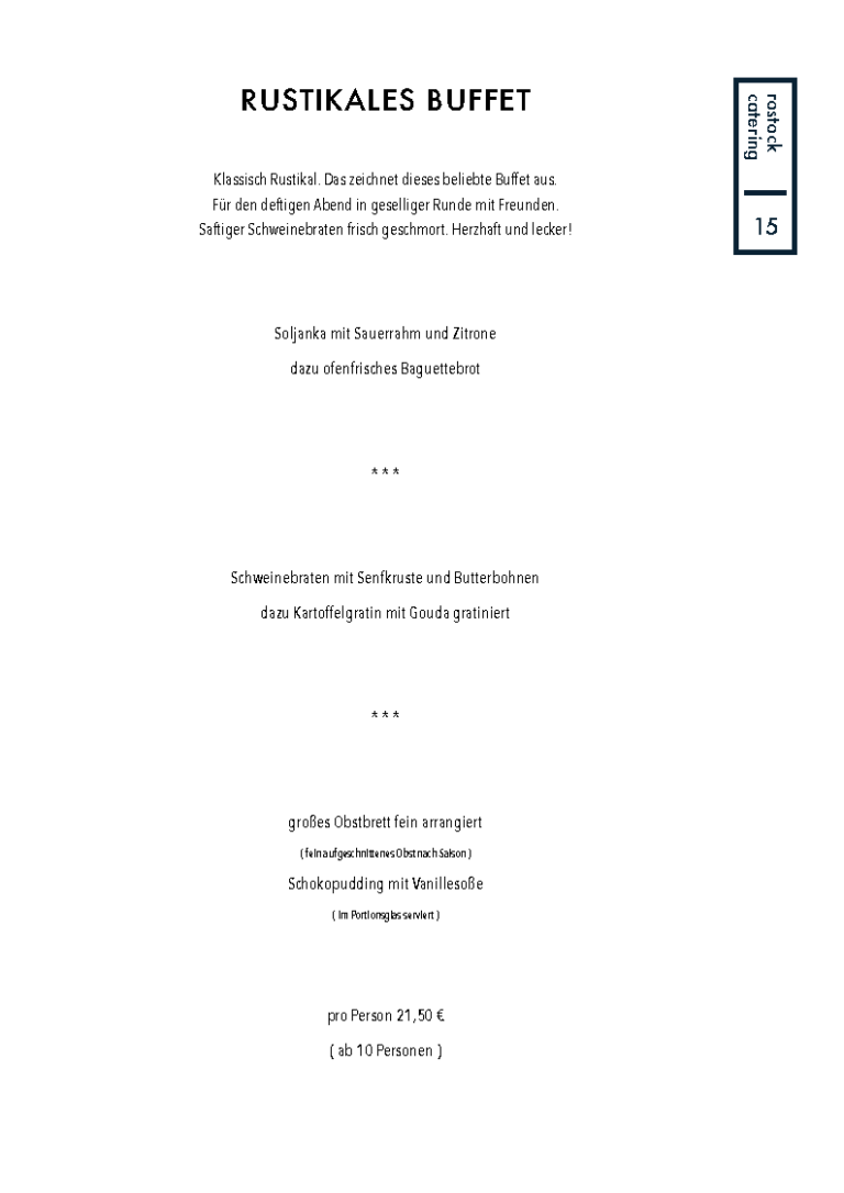 Menue Catering Katalog Rostock Catering